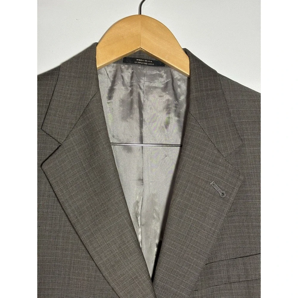 Hart Schaffner Marx Houndstooth‎ Men's 40R Earth Tone Suit Sport Coat Blazer USA